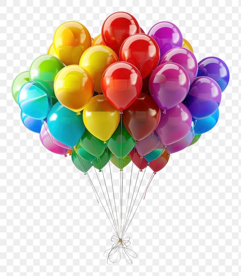 PNG Rainbow LGBTQ pattern in helium balloons.