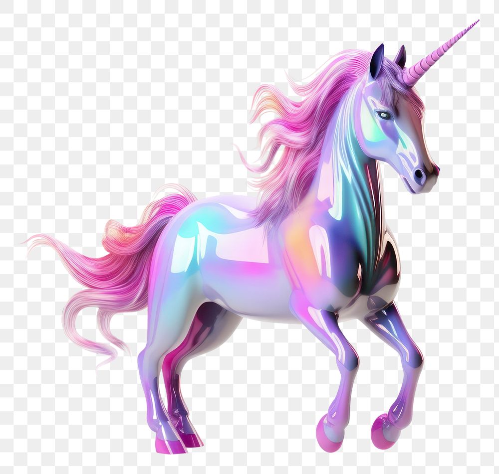 PNG Unicorn iridescent animal mammal horse.