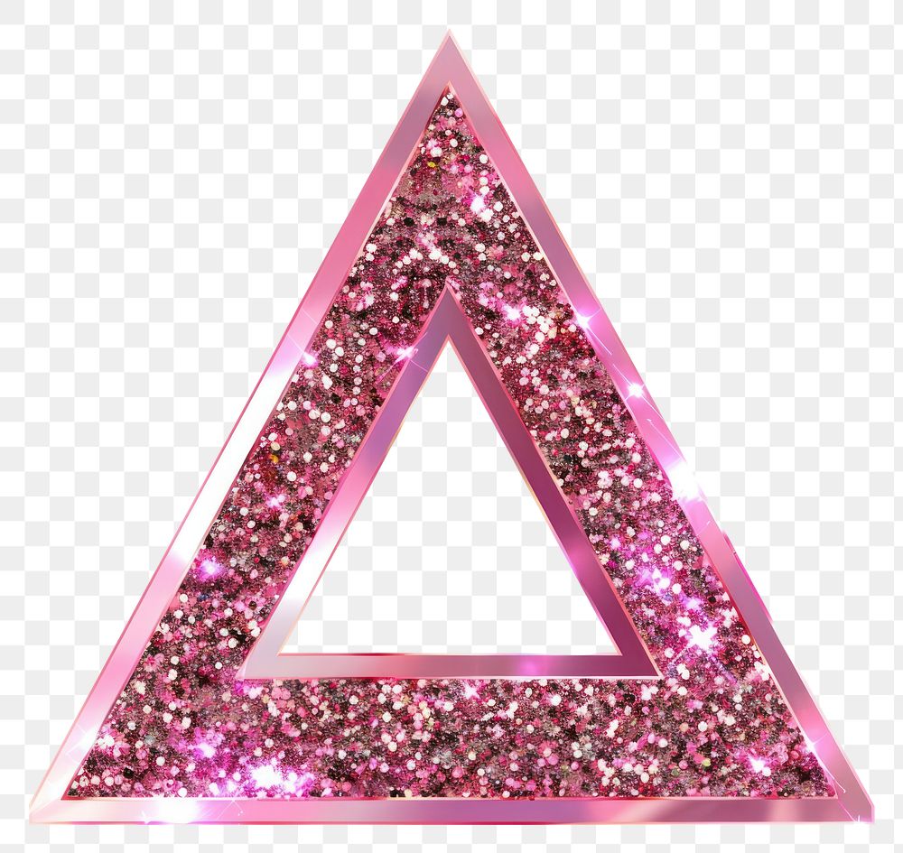 Frame glitter triangle shape shiny pink.