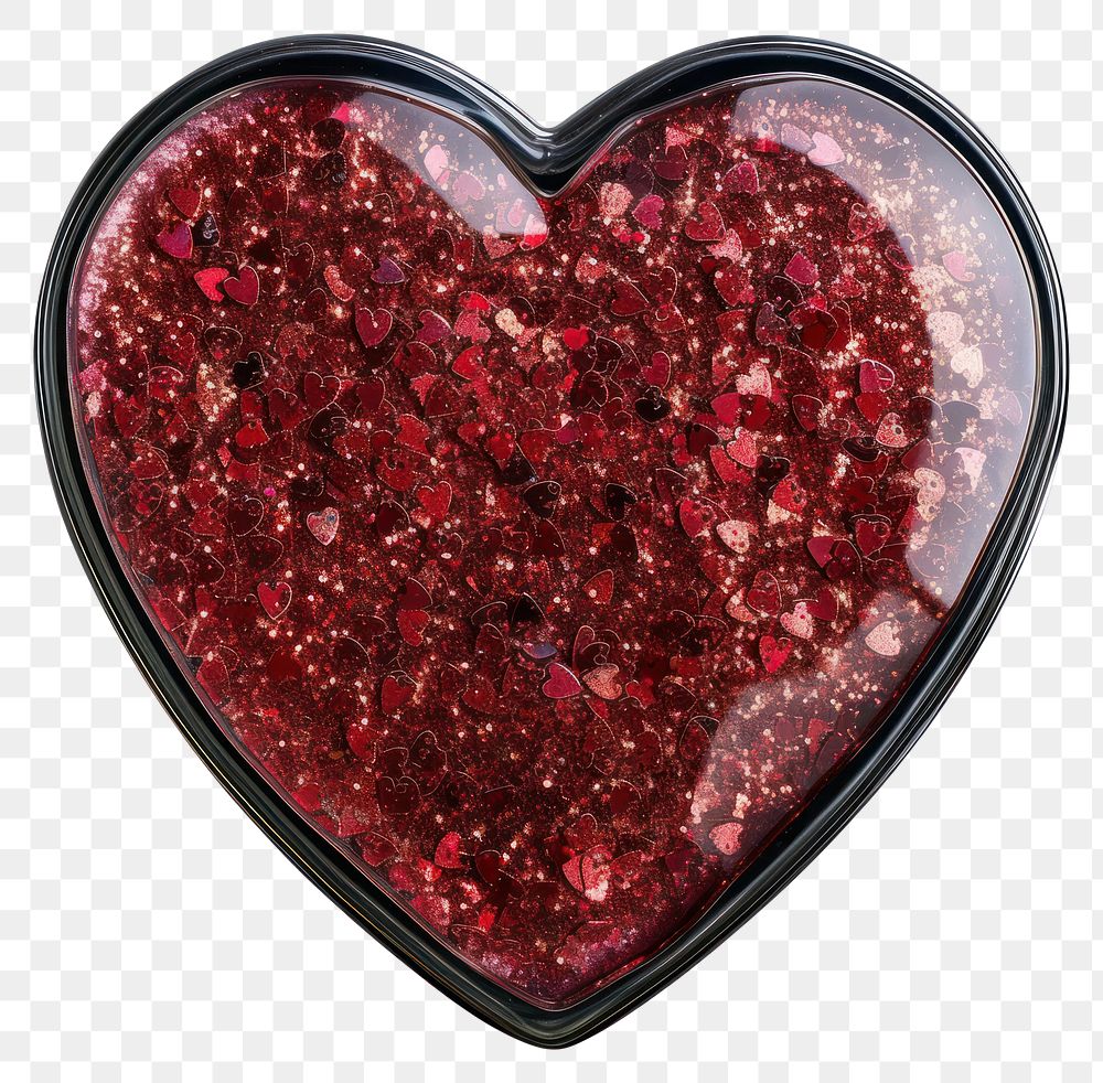 PNG Frame glitter shapes heart red white background.