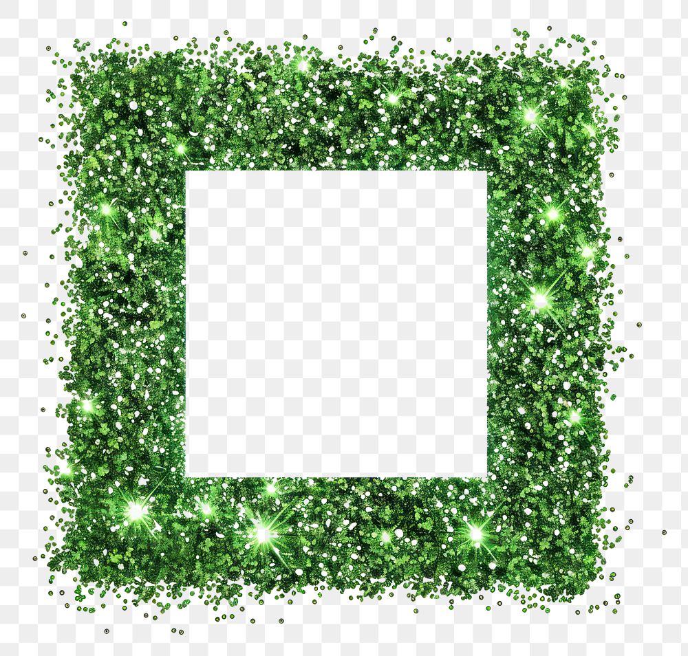 PNG Frame glitter square backgrounds shape green.