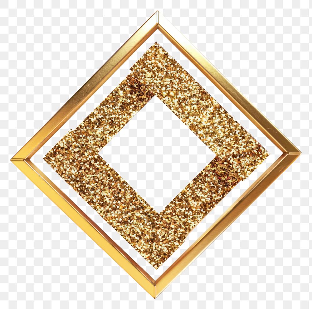 PNG Frame glitter square gold jewelry shape.