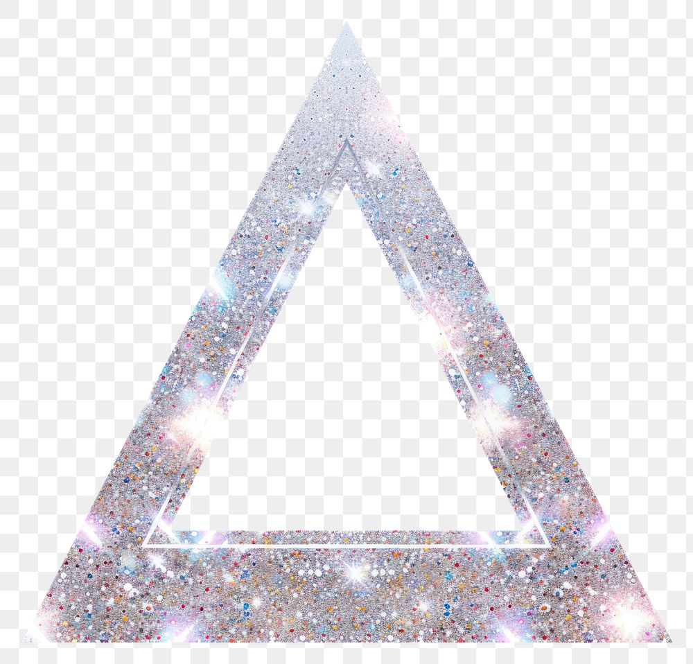 PNG Frame glitter triangle shape shiny white background.
