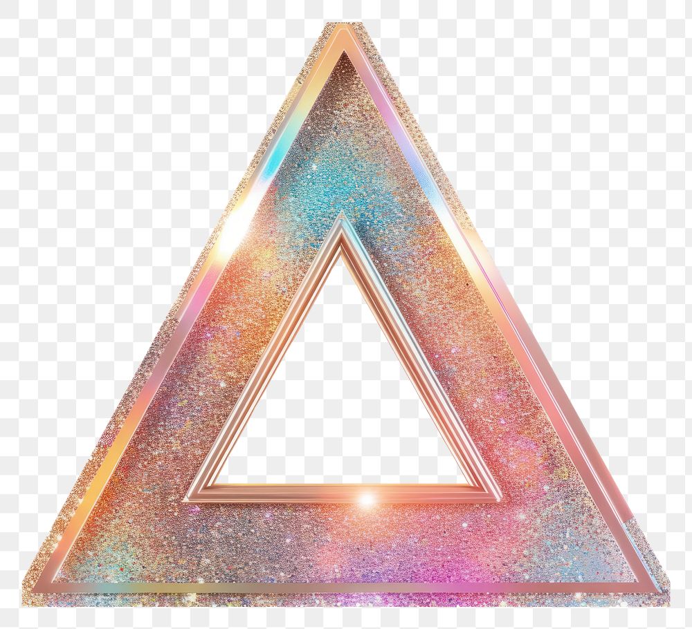 PNG Frame glitter triangle shape white background illuminated.