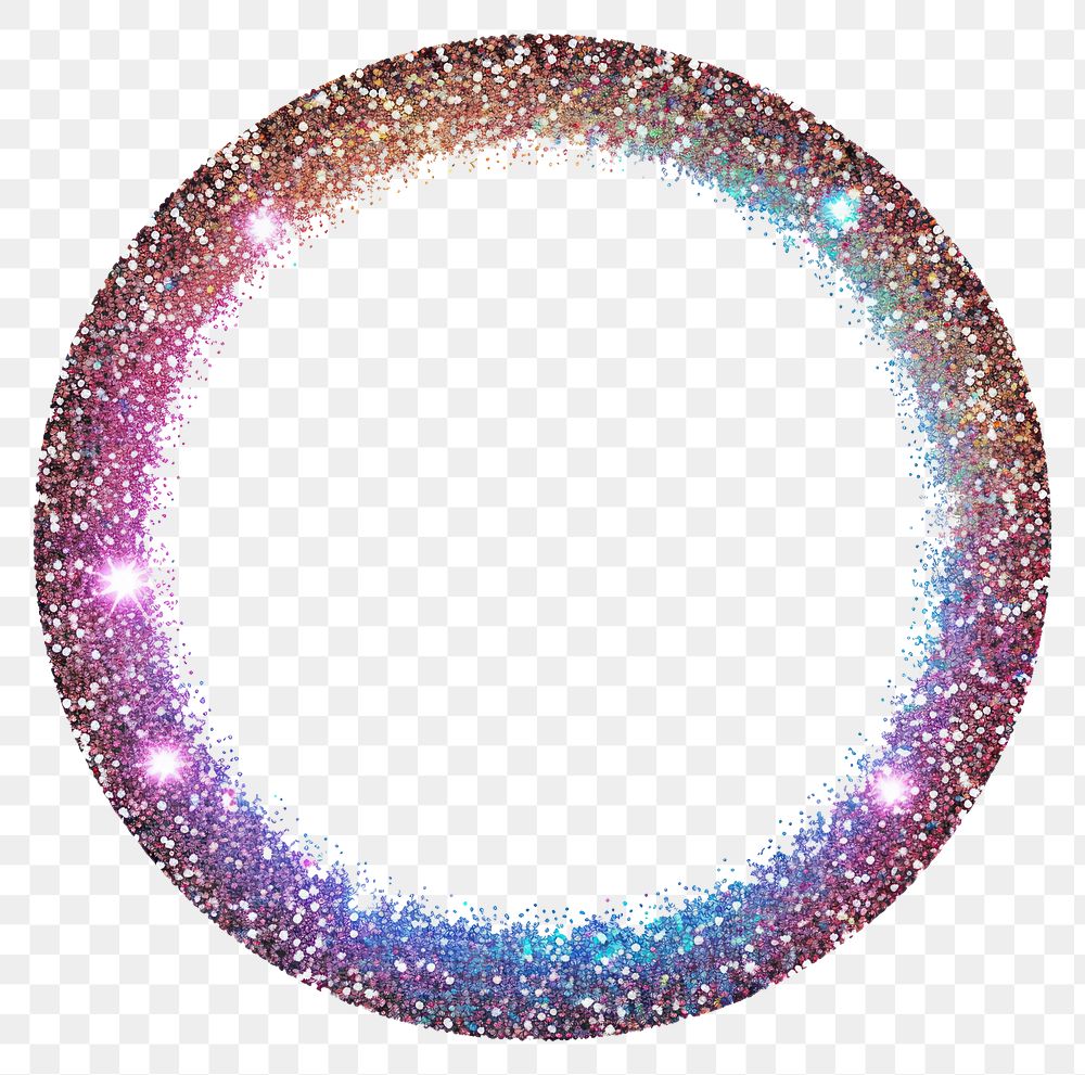 PNG Frame glitter circular shape shiny white background.