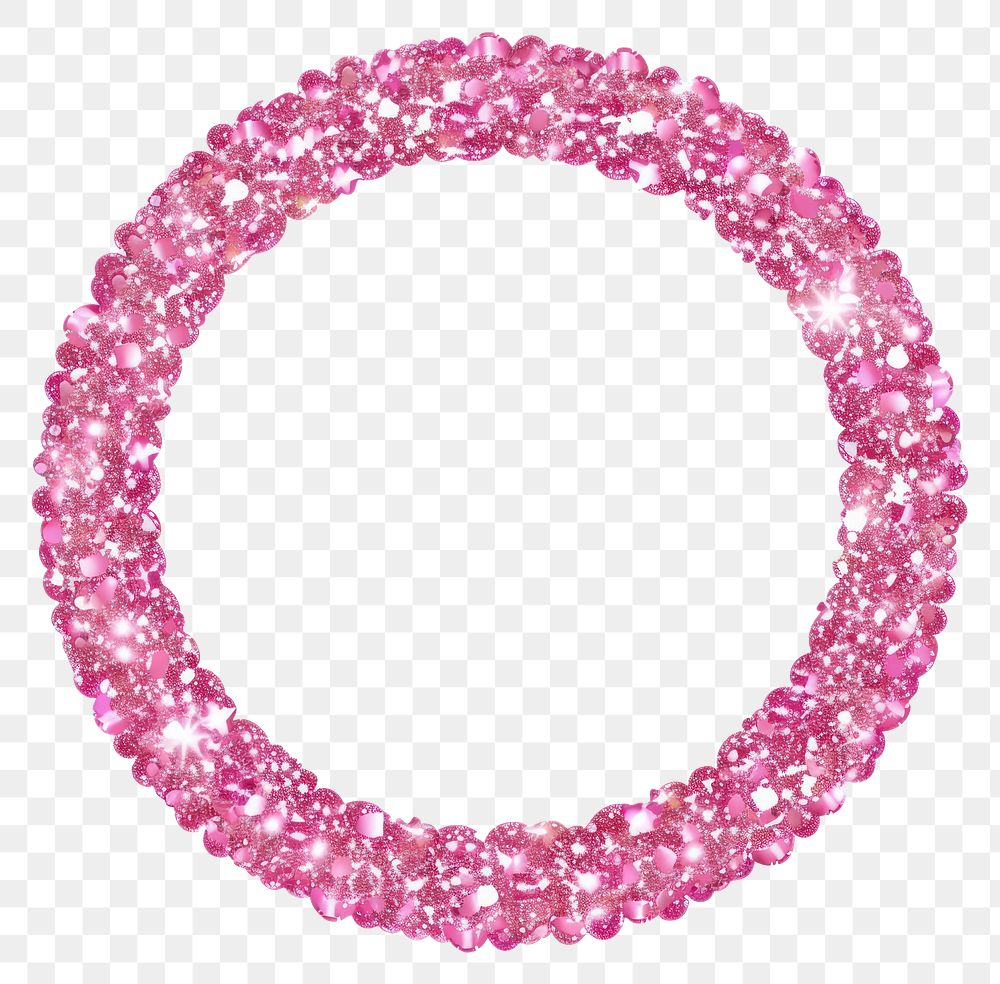 PNG Frame glitter circular jewelry shape pink.