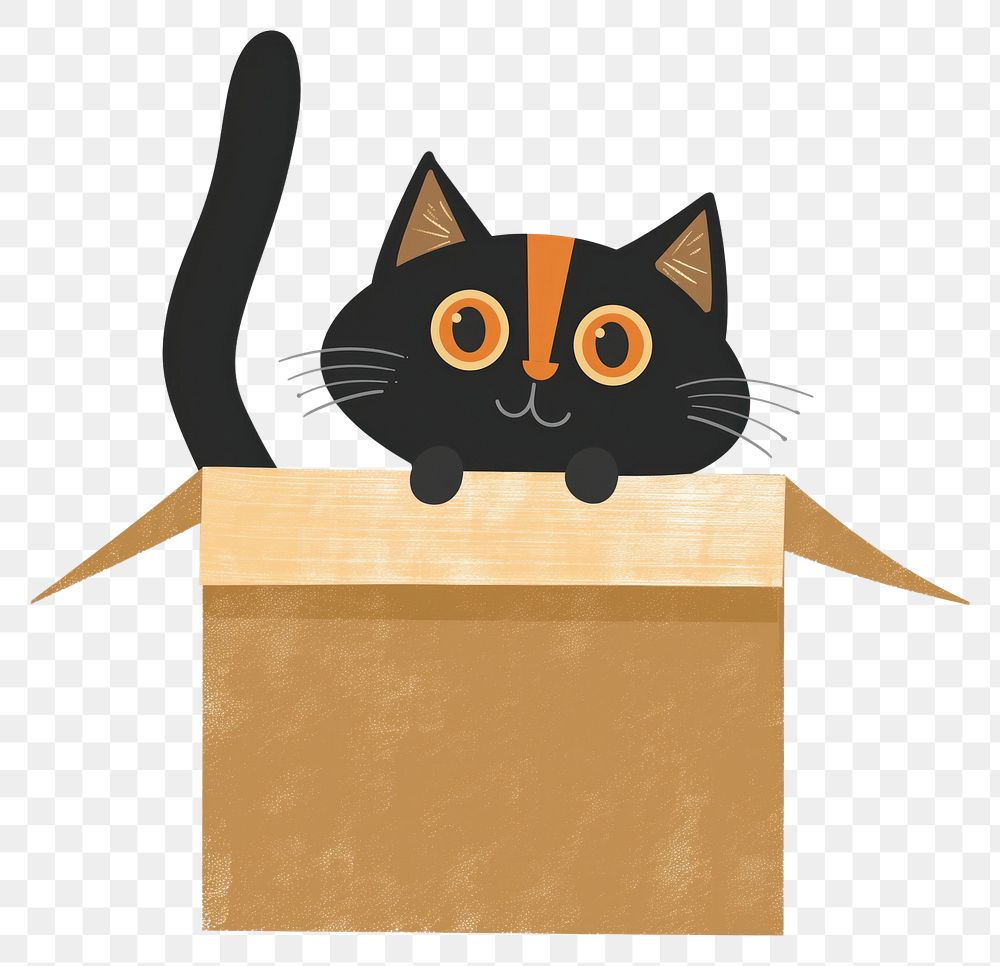 PNG  Box cat cardboard letterbox.
