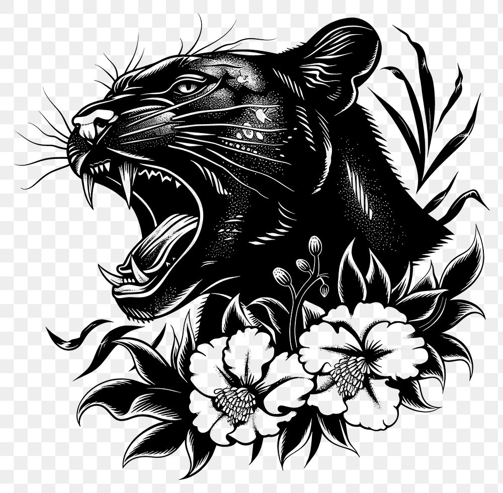 PNG  Panther drawing tattoo illustrated.