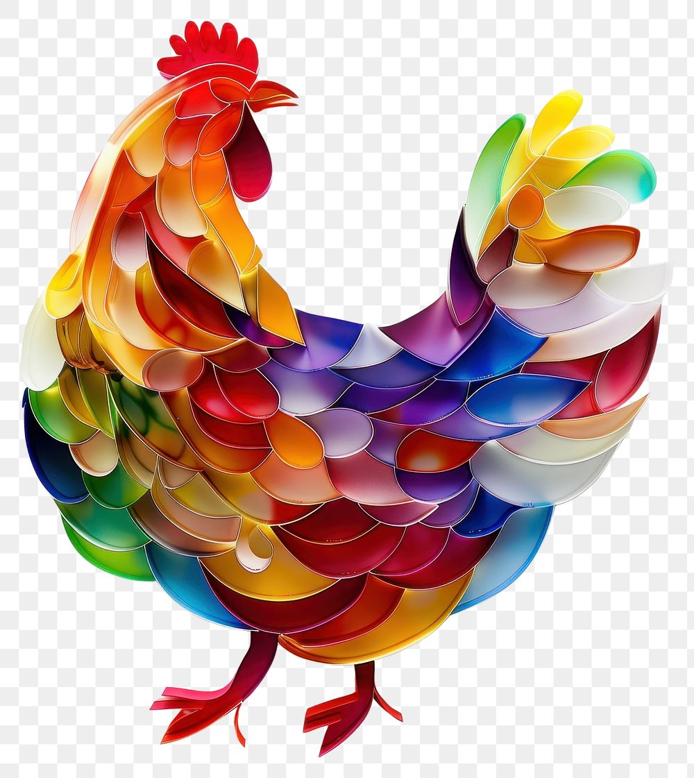 PNG Chicken made from polythylene animal bird art.