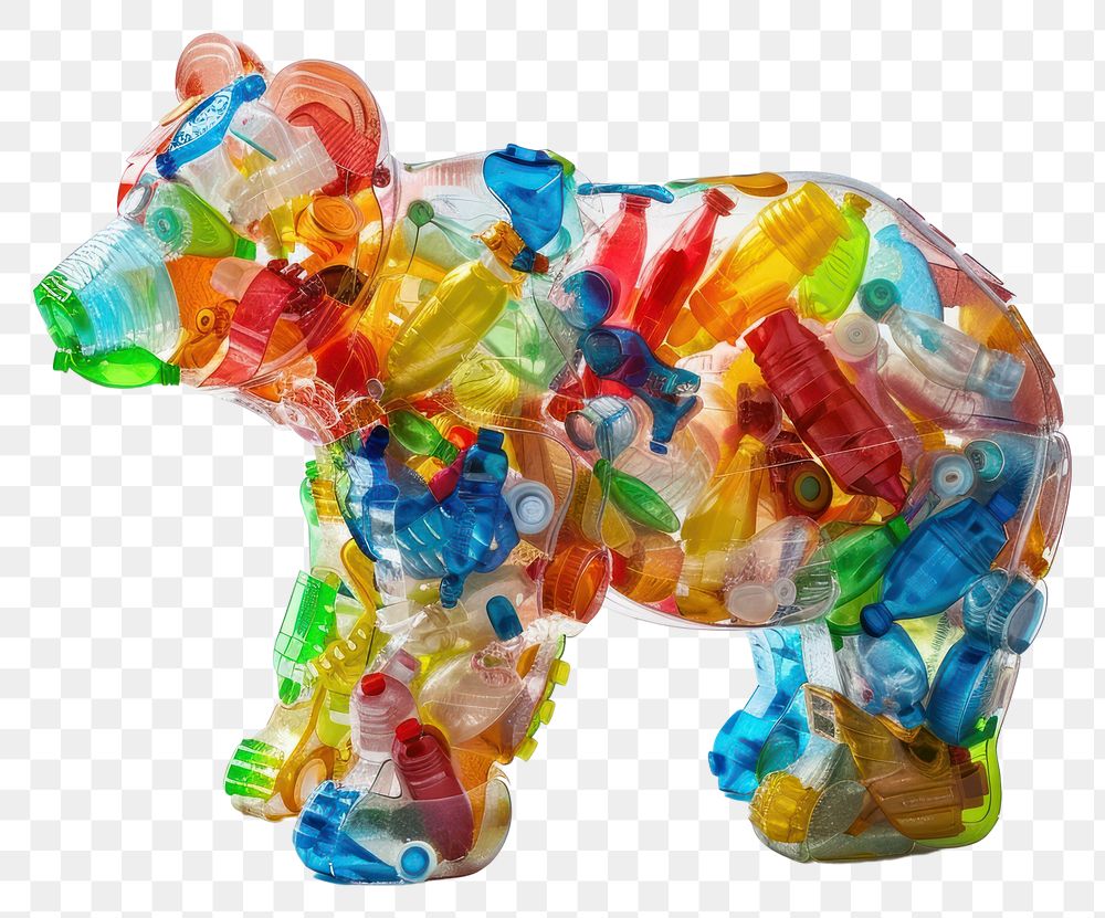 PNG Bear made from plastic confectionery sweets person.