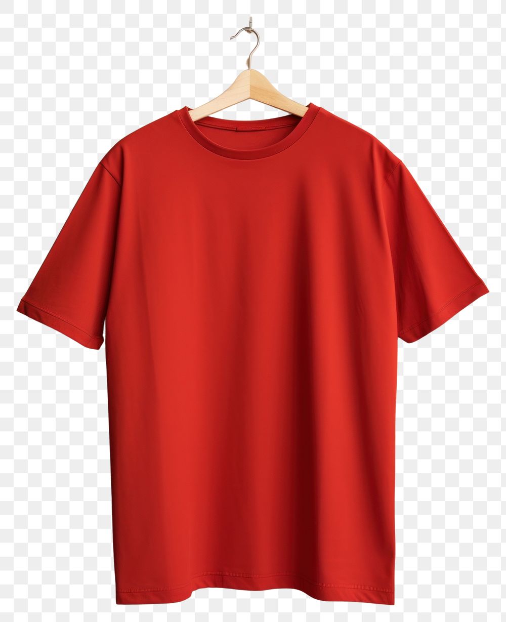 PNG T-shirt red mockup sleeve.