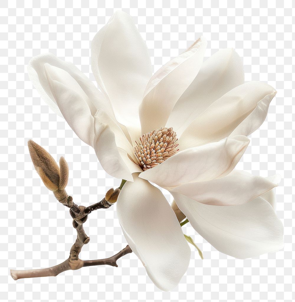 PNG A magnolia flower blossom petal plant white