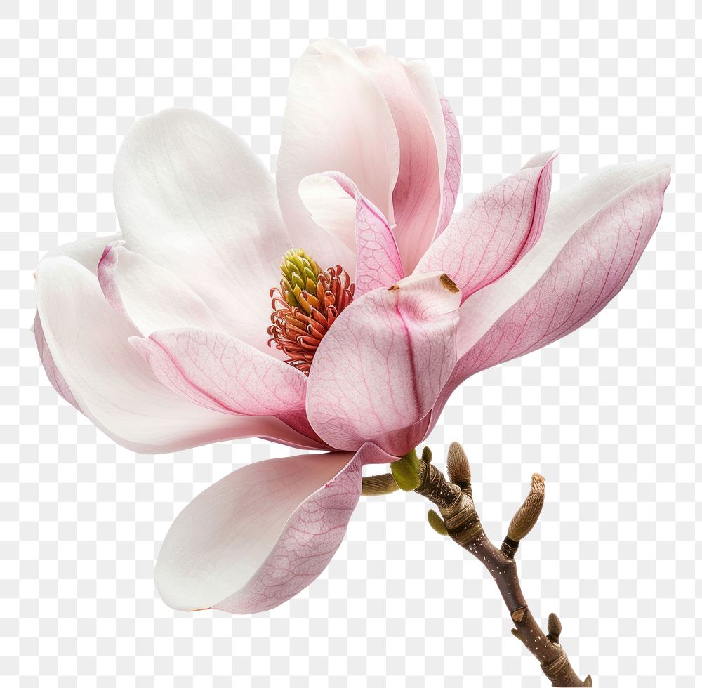 PNG A magnolia flower blossom petal plant white