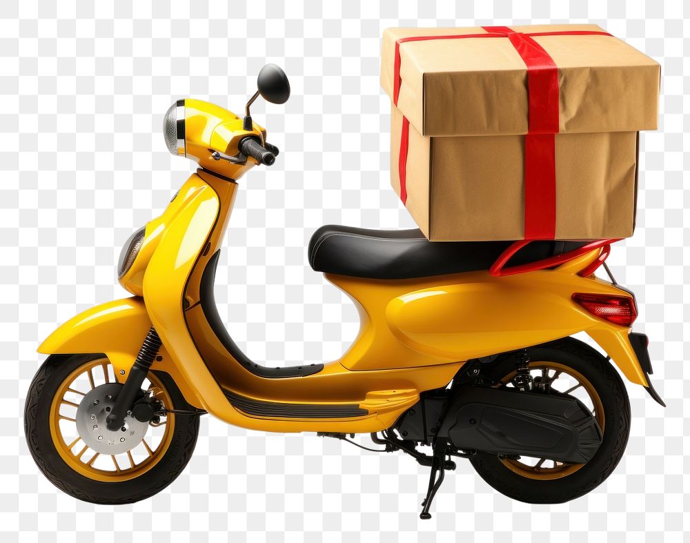 PNG Food delivery transportation motorcycle cardboard