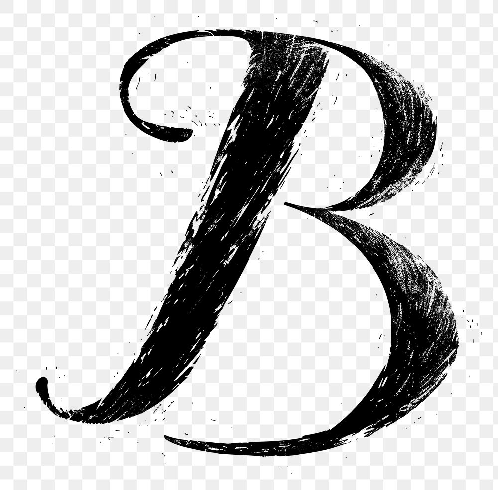 PNG Hand drawn letter B alphabet font text.
