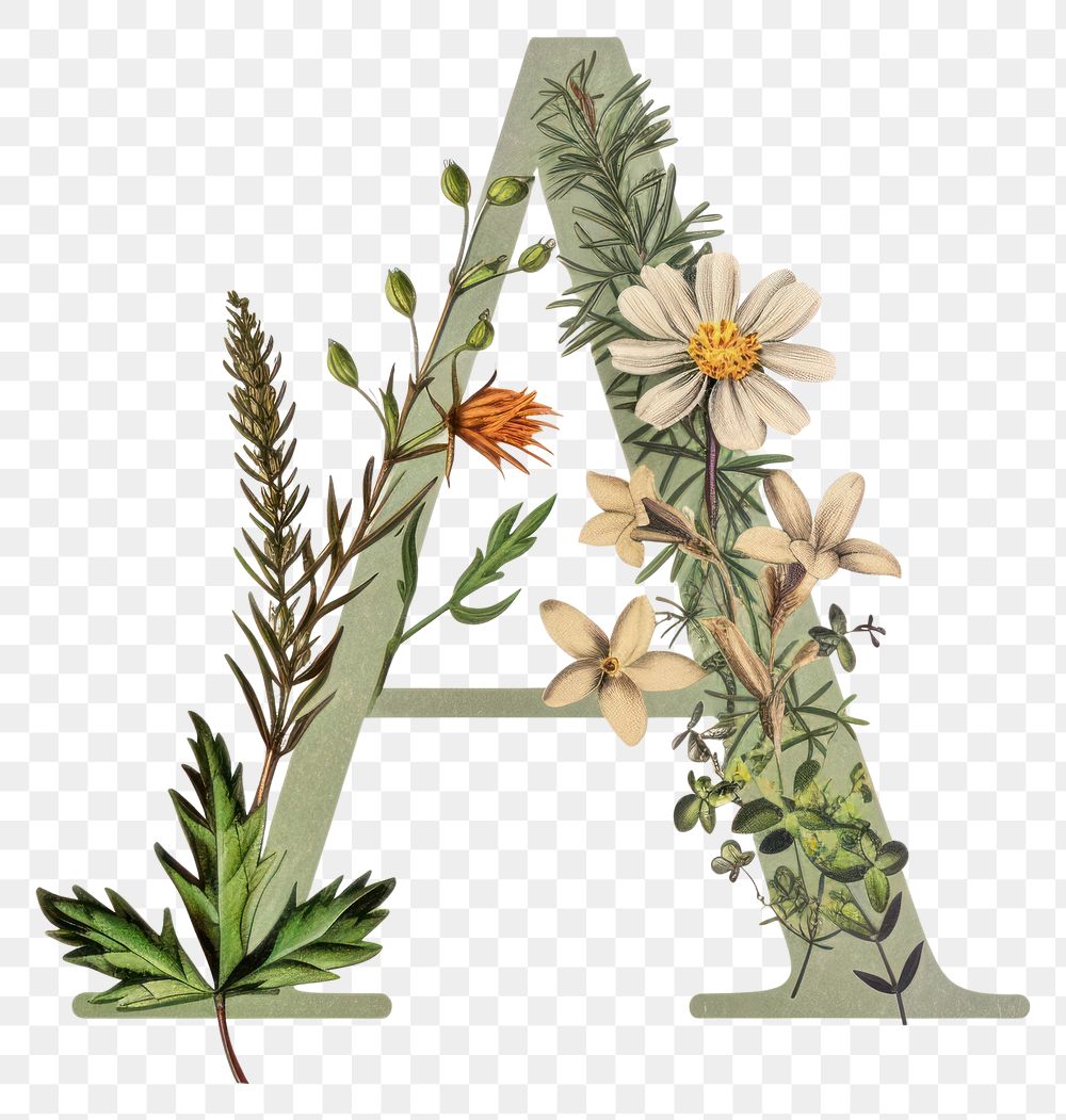 PNG Alphabet A flower plant herbs.
