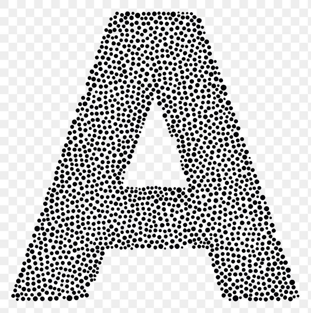 PNG Letter A pattern font white background.