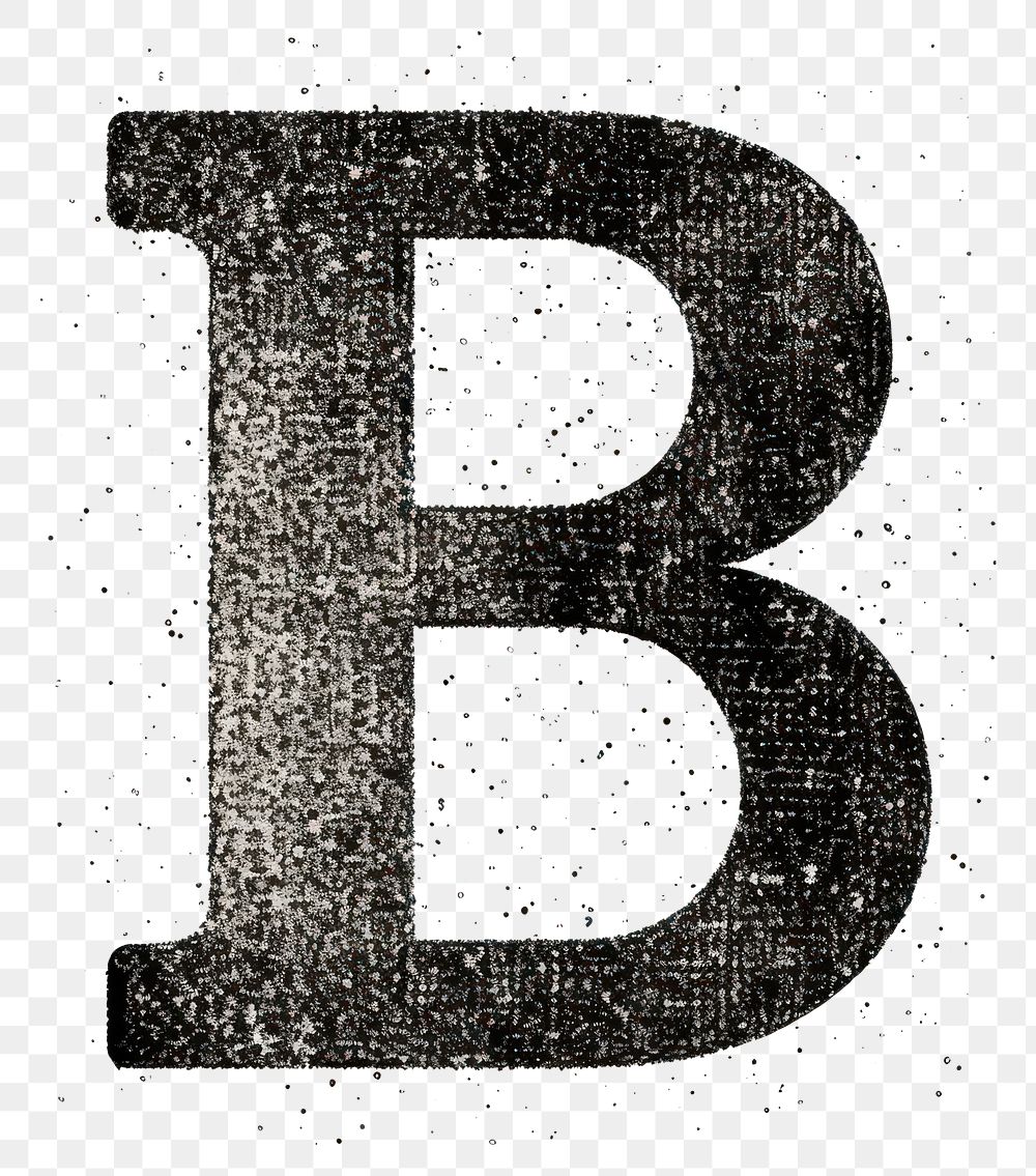 PNG Letter B number font text.