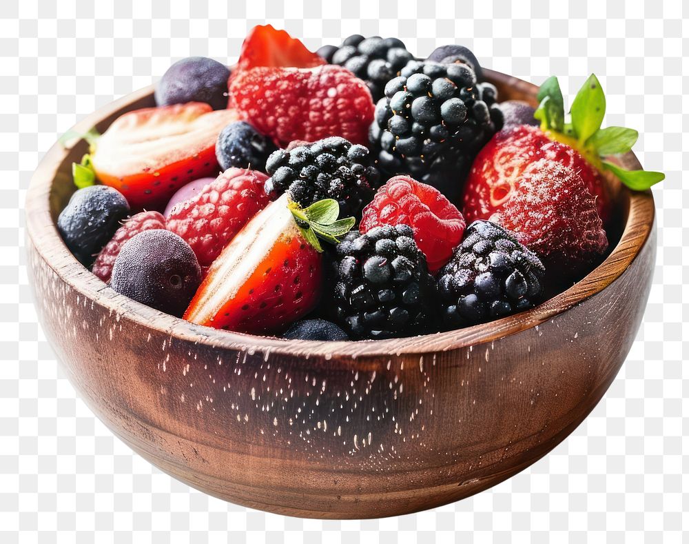 PNG Berry acai bowl strawberry blackberry blueberry.