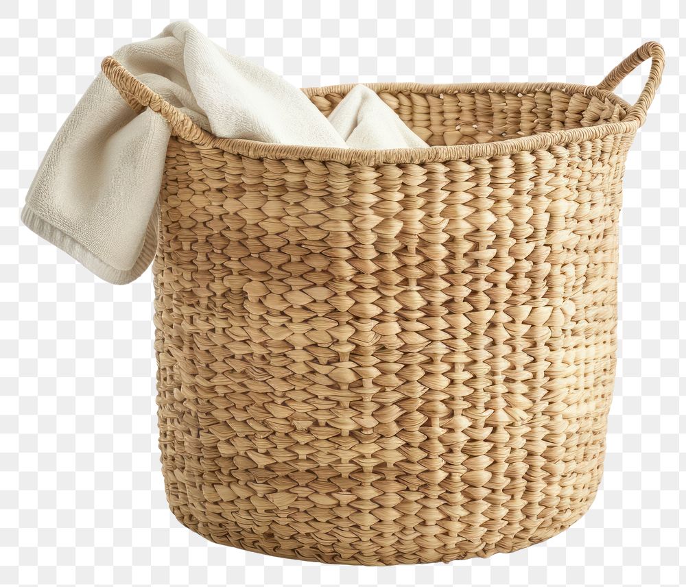 PNG Empty beige flexible laundry basket furniture woven crib