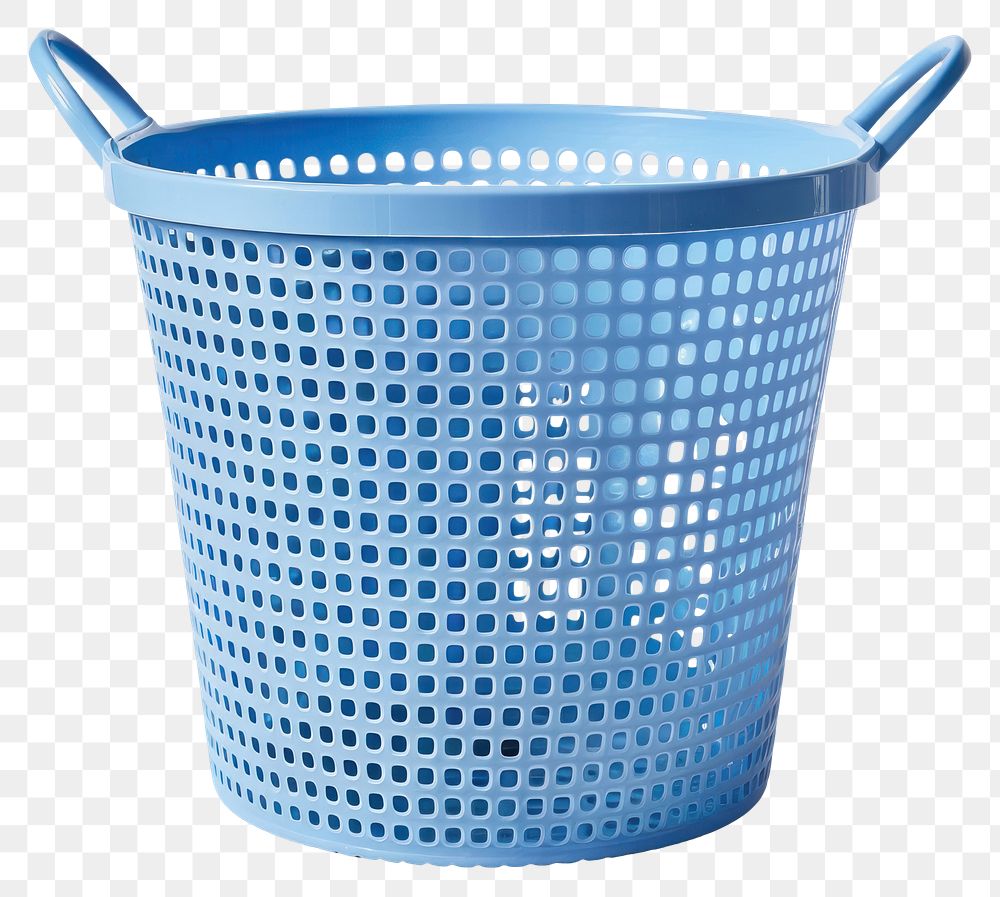 PNG Empty blue flexible laundry basket bottle shaker.