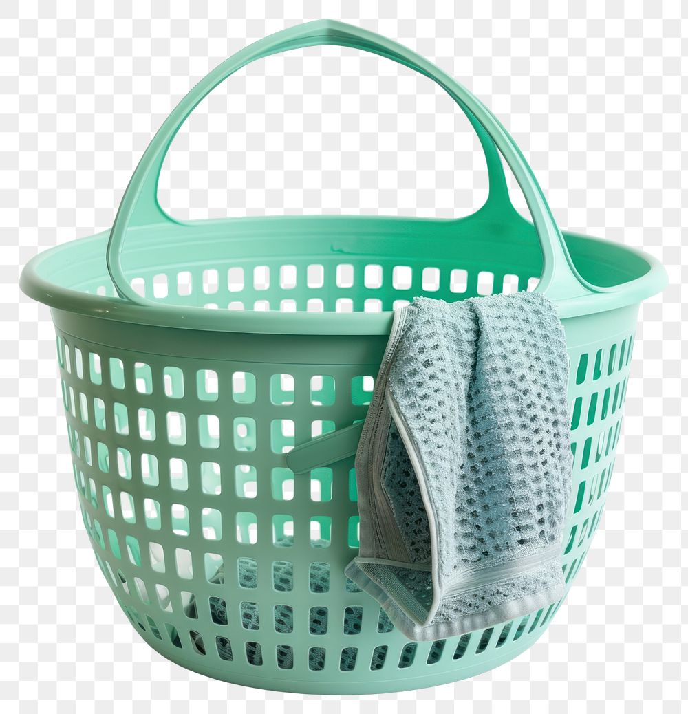 PNG Empty green flexible laundry basket furniture crib shopping basket.