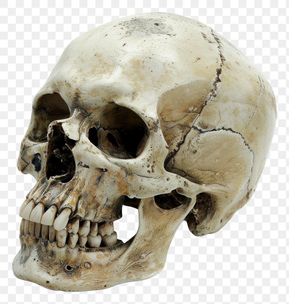 PNG Skull anthropology sculpture skeleton.