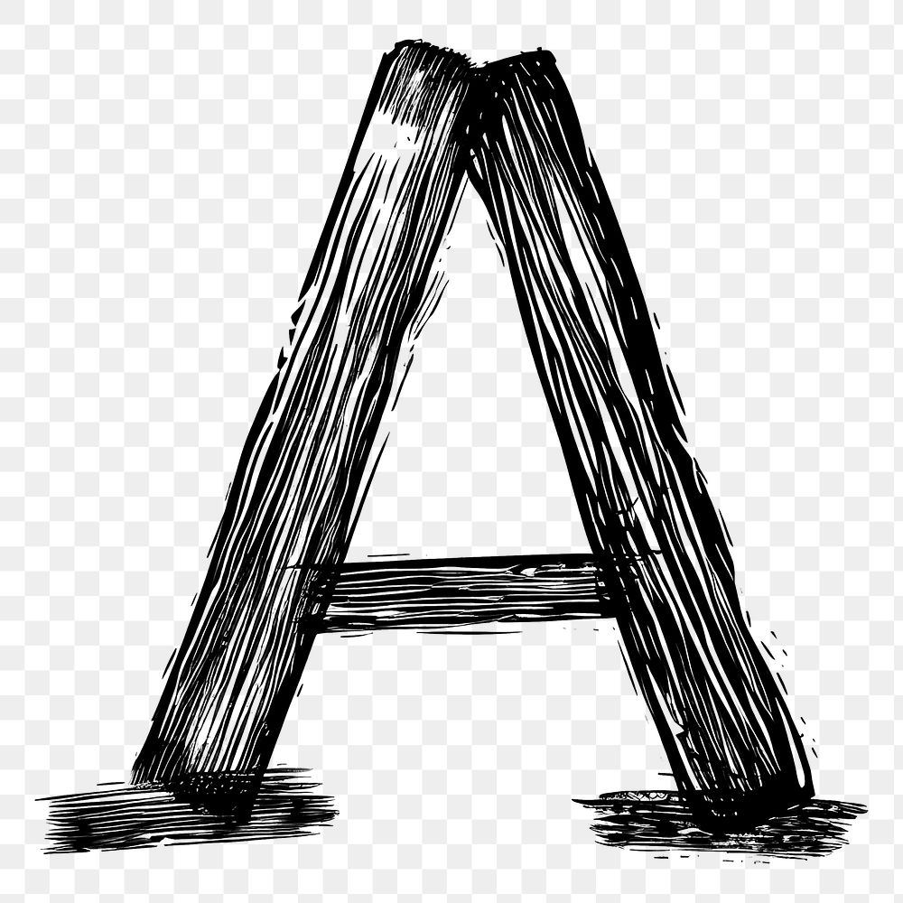 PNG Letter A drawing sketch font.