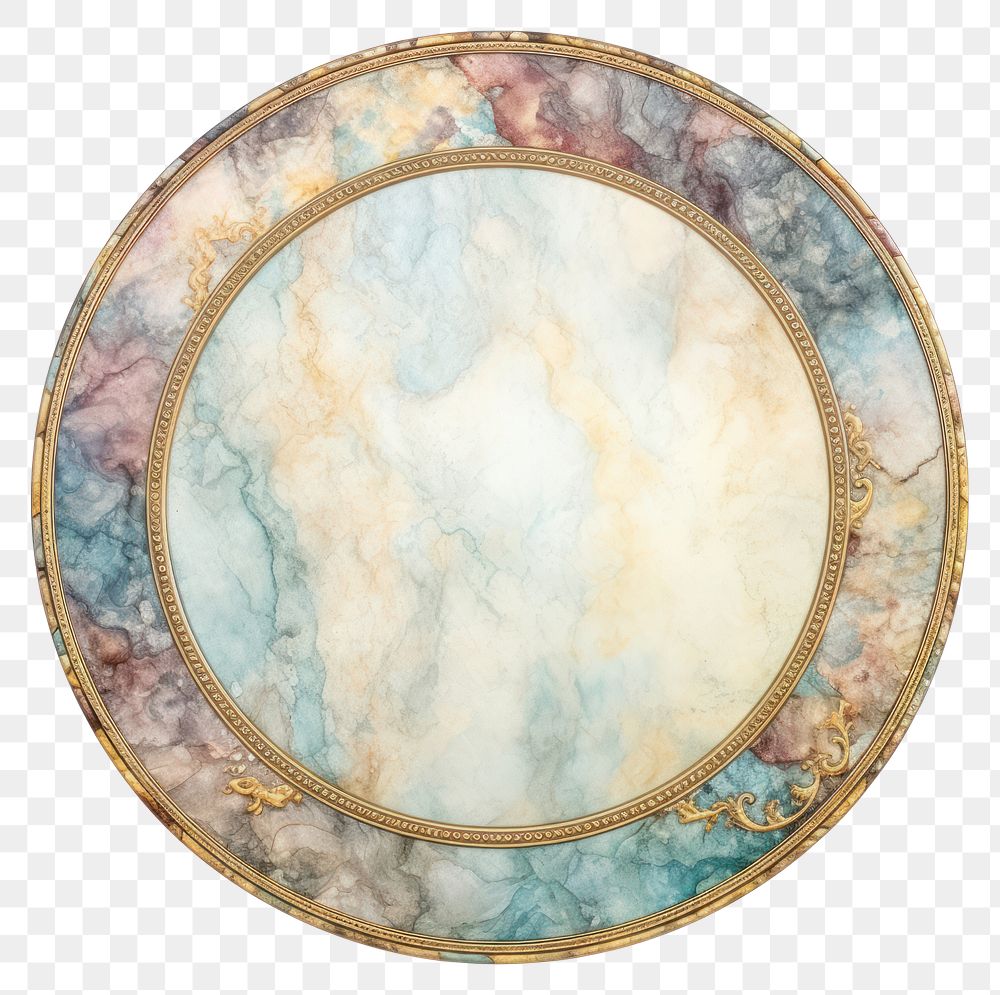 PNG Vintage marble circle frame backgrounds white background porcelain.