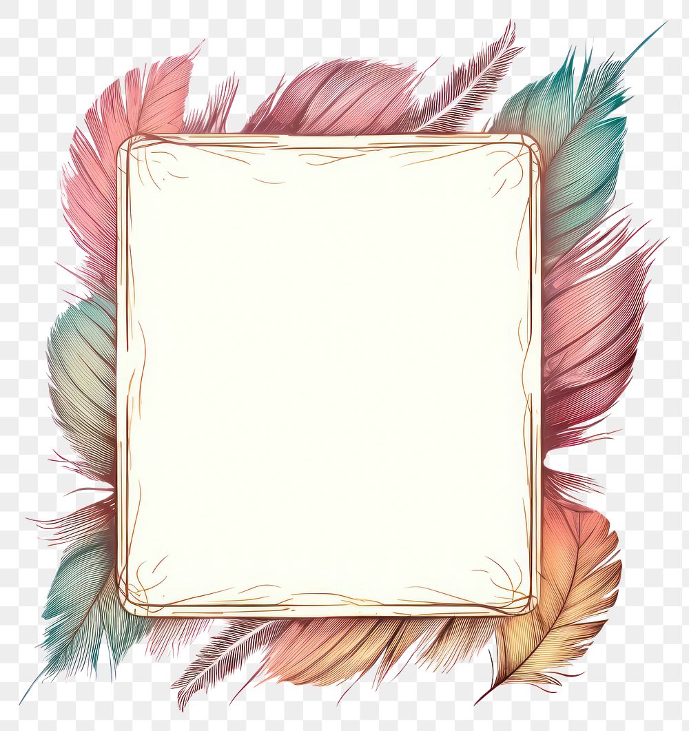 PNG Vintage feather square frame backgrounds paper text.