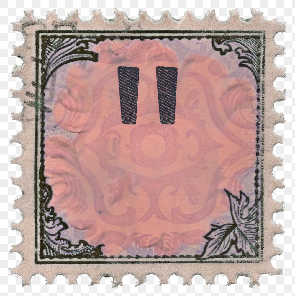 PNG  Postage stamp calligraphy blackboard currency.