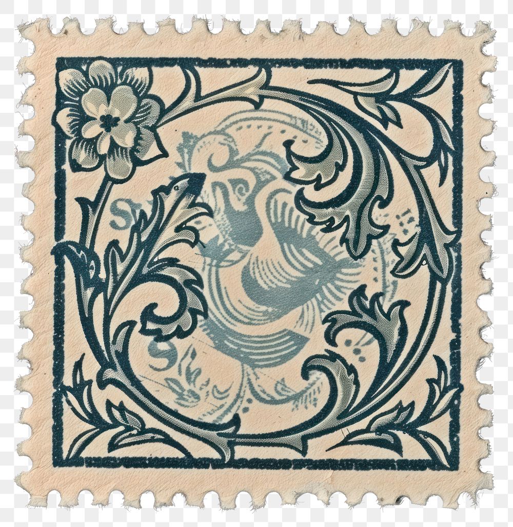 PNG  Vintage postage stamp backgrounds pattern craft.