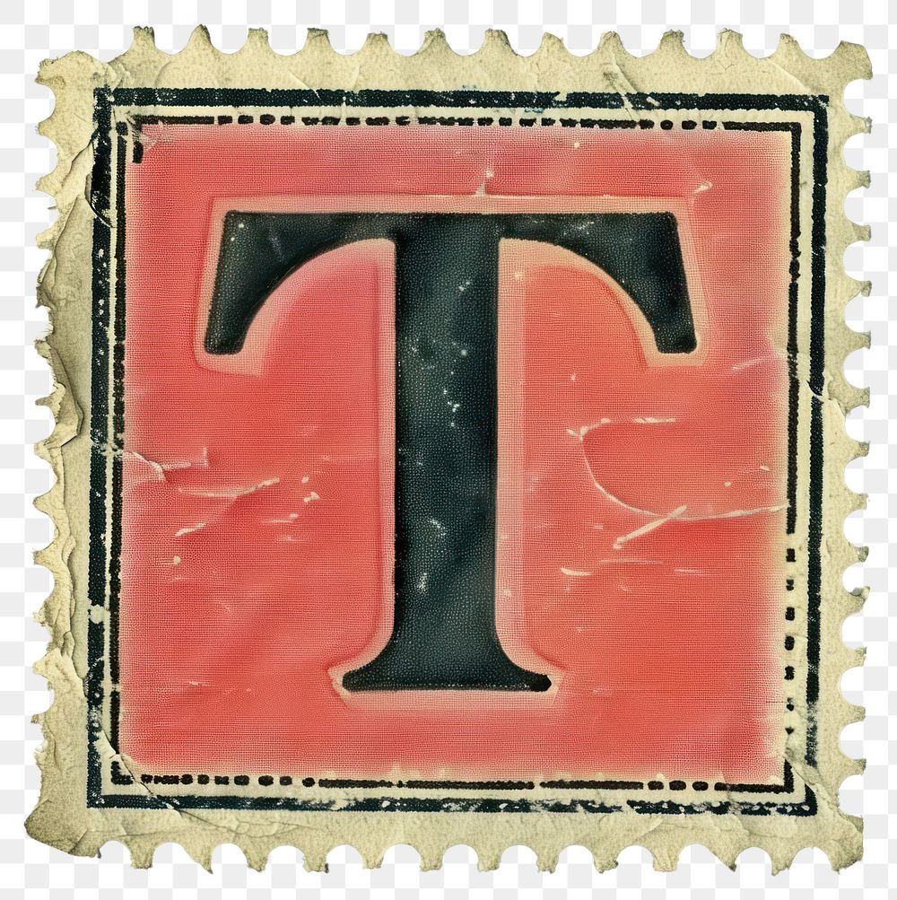 PNG  Stamp with alphabet T letter font text.