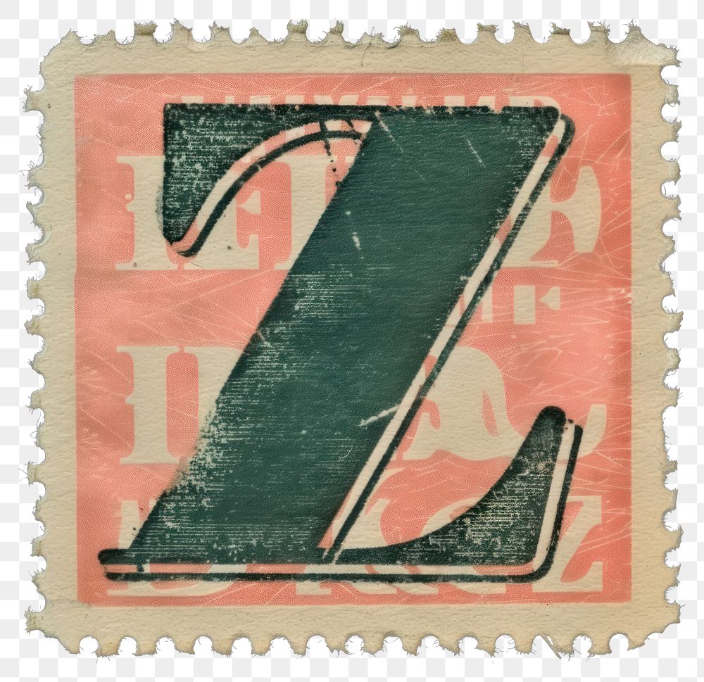 PNG  Stamp with alphabet Z text font art.