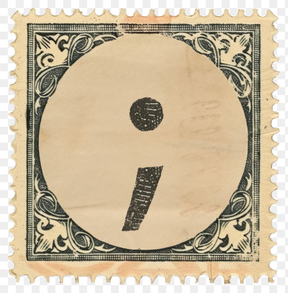 PNG  Stamp with alphabet semicolon backgrounds number symbol.