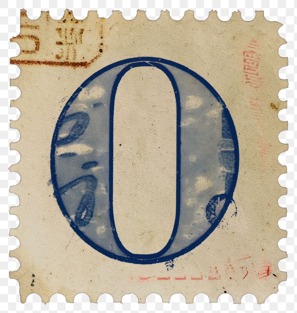 PNG  Stamp with alphabet O font text art.