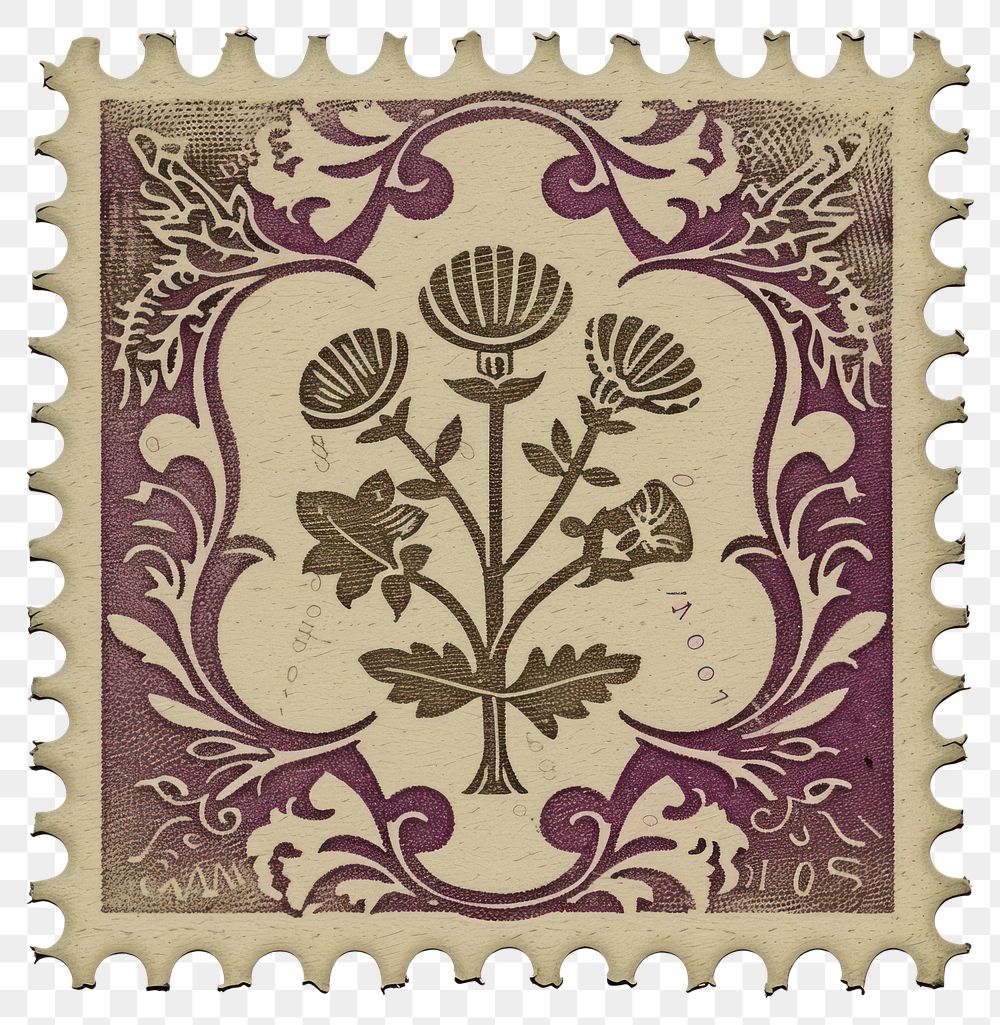 PNG  Postage stamp with ornament art pattern creativity.