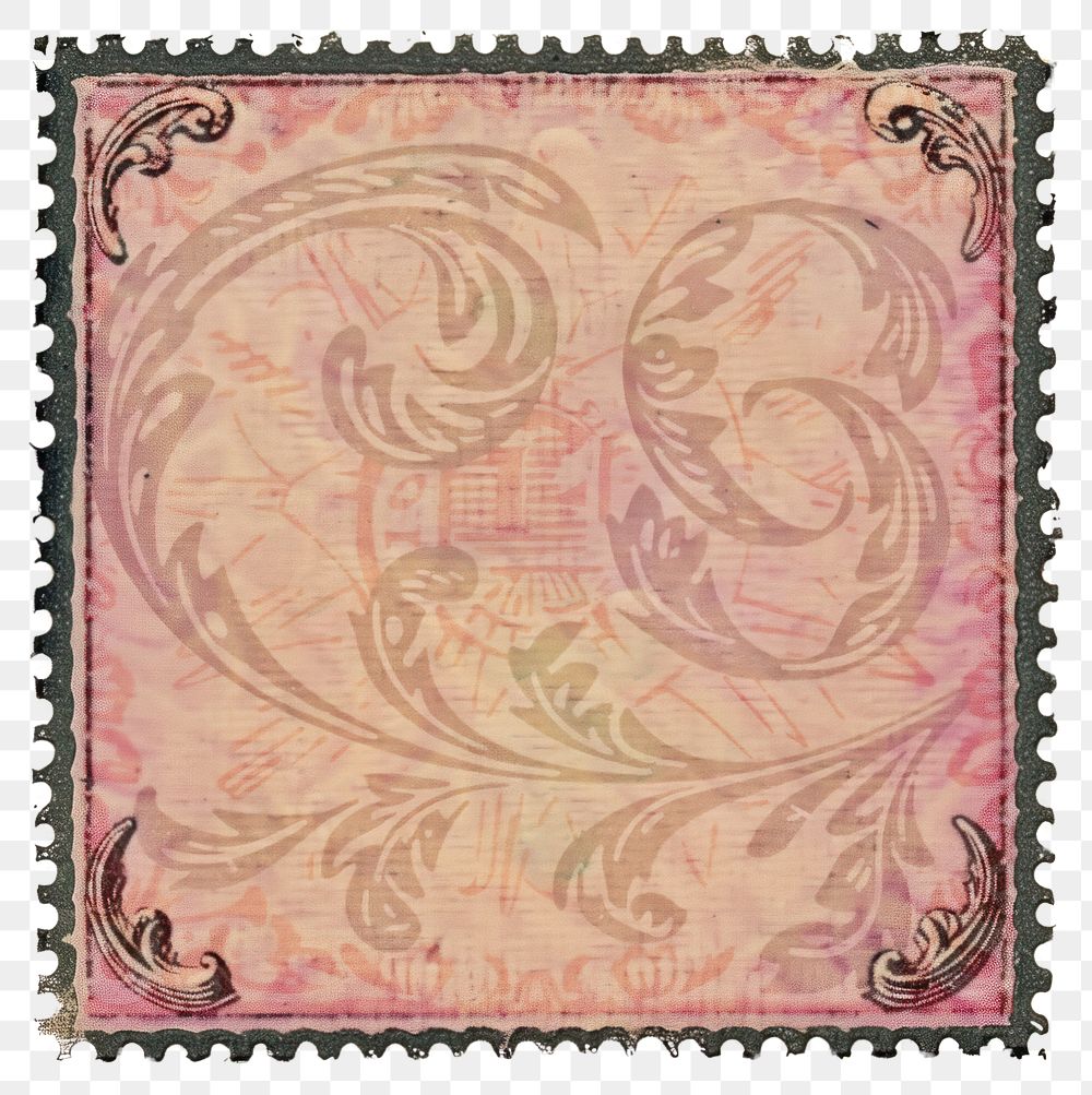 PNG  Vintage blank postage stamp pattern text art.