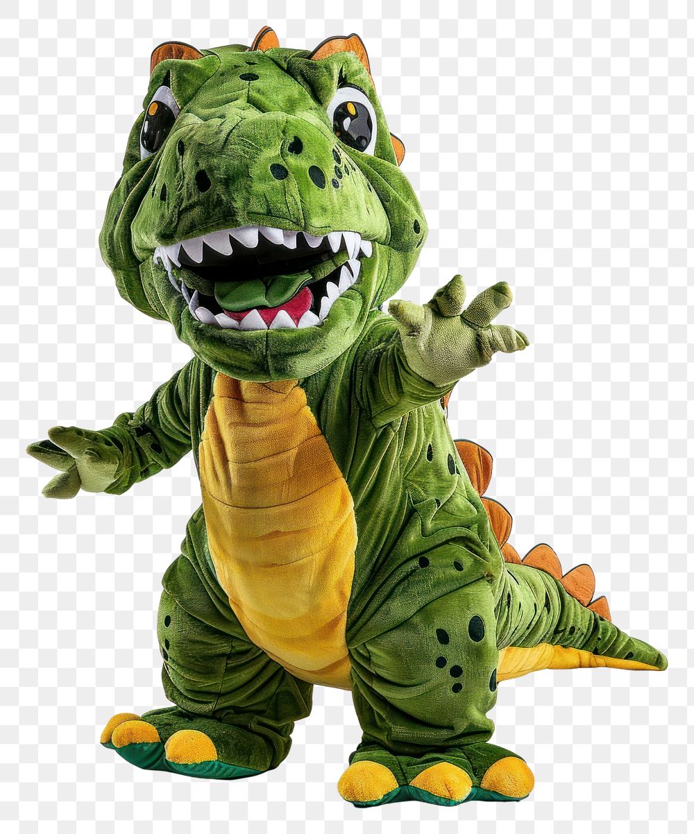 PNG Chubby dinosaur mascot costume reptile animal plush.