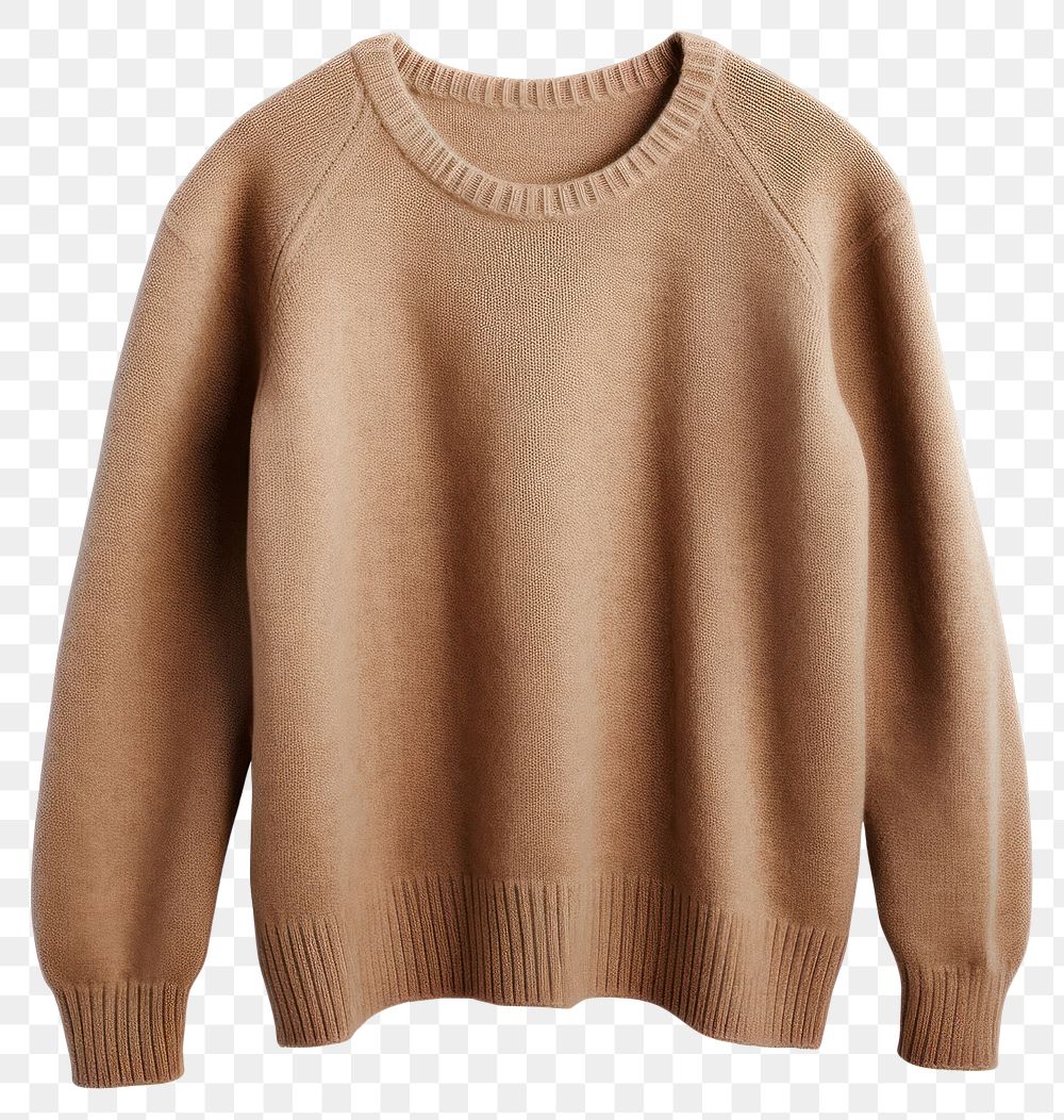 PNG Light pastel brown sweater sweatshirt white background coathanger.