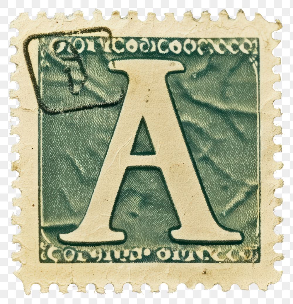 PNG  Stamp alphabet of A font letterbox currency.