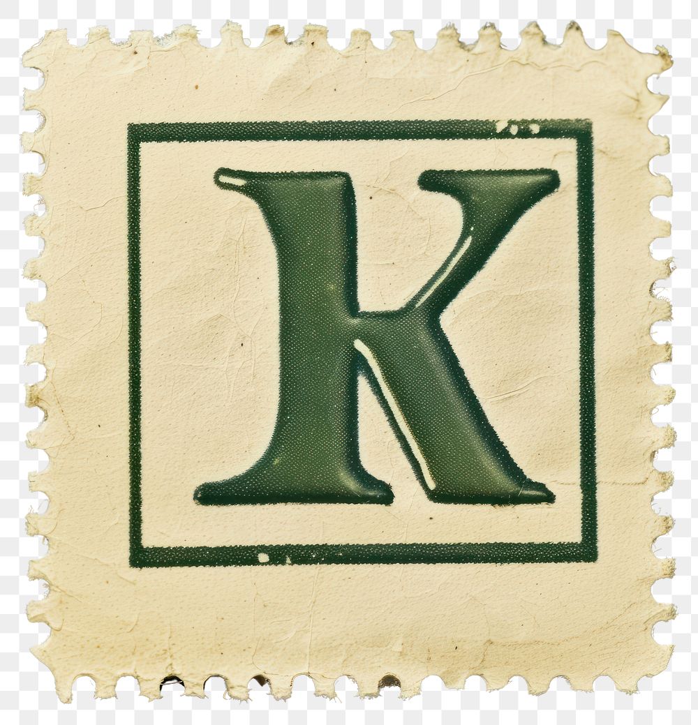 PNG  Stamp with alphabet K number text font.
