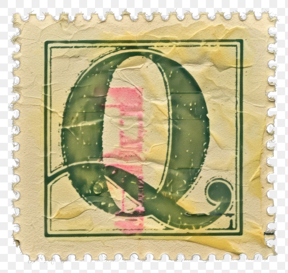 PNG  Stamp with alphabet Q paper text font.