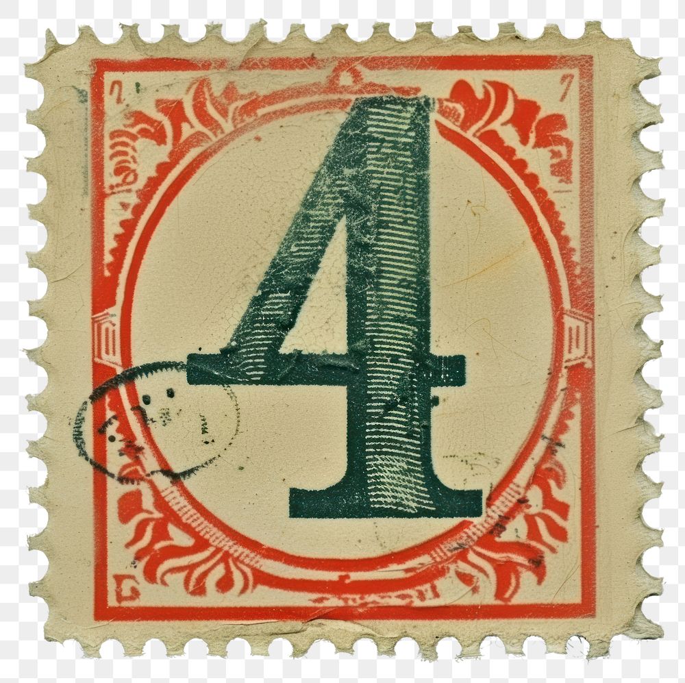 PNG  Stamp alphabet number 4 font text art.