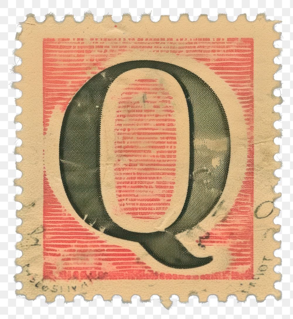 PNG  Stamp with alphabet Q paper text font.