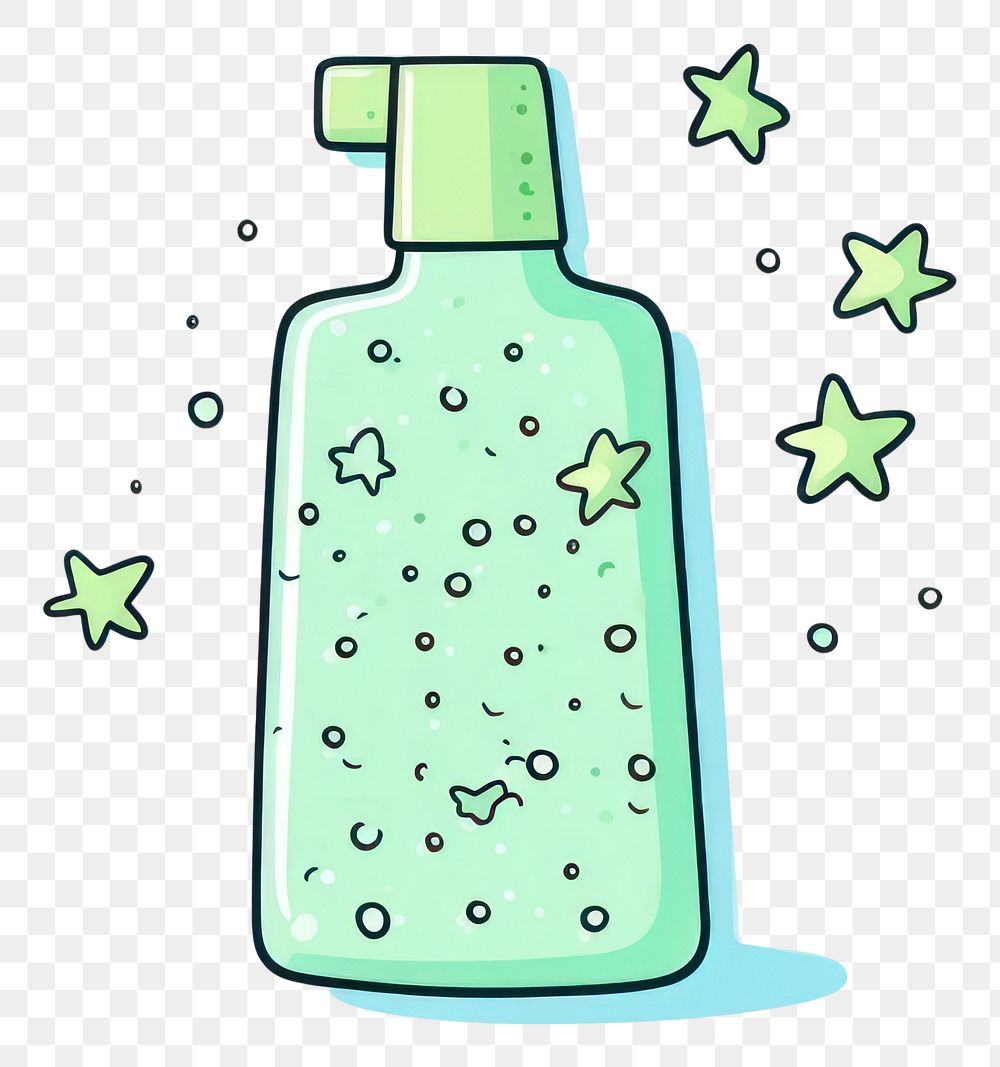 PNG Doodle illustration spray cleaner bottle water bottle.