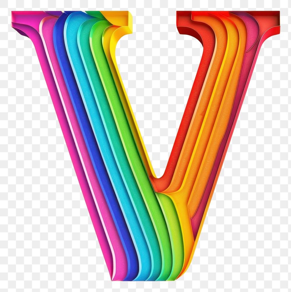 PNG Rainbow with alphabet V art toothbrush device.
