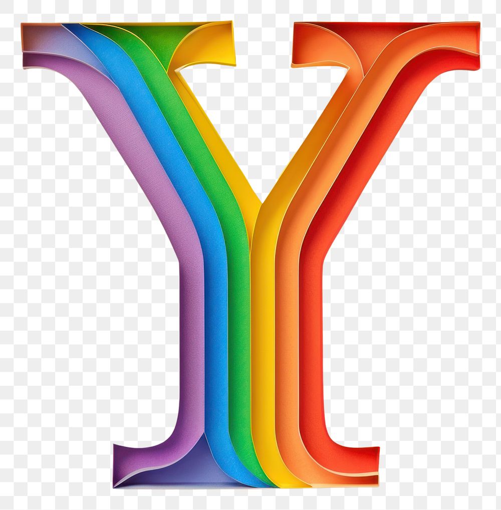 PNG Rainbow with alphabet Y cricket symbol number.