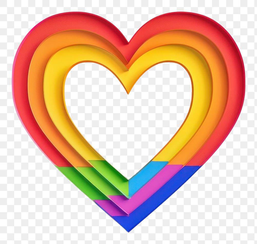PNG Rainbow with heart icon symbol.