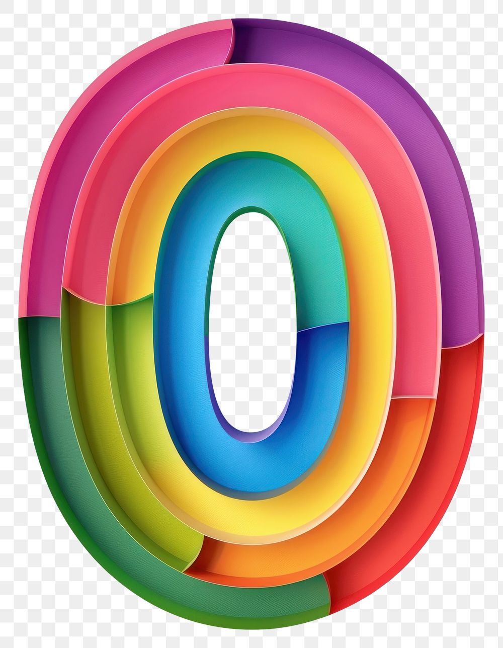 PNG Rainbow with number 0 art logo disk.